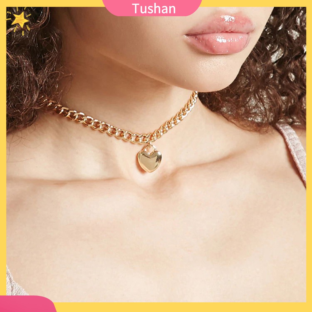Vòng Cổ Choker Mặt Trái Tim Thời Trang Cho Nữ
