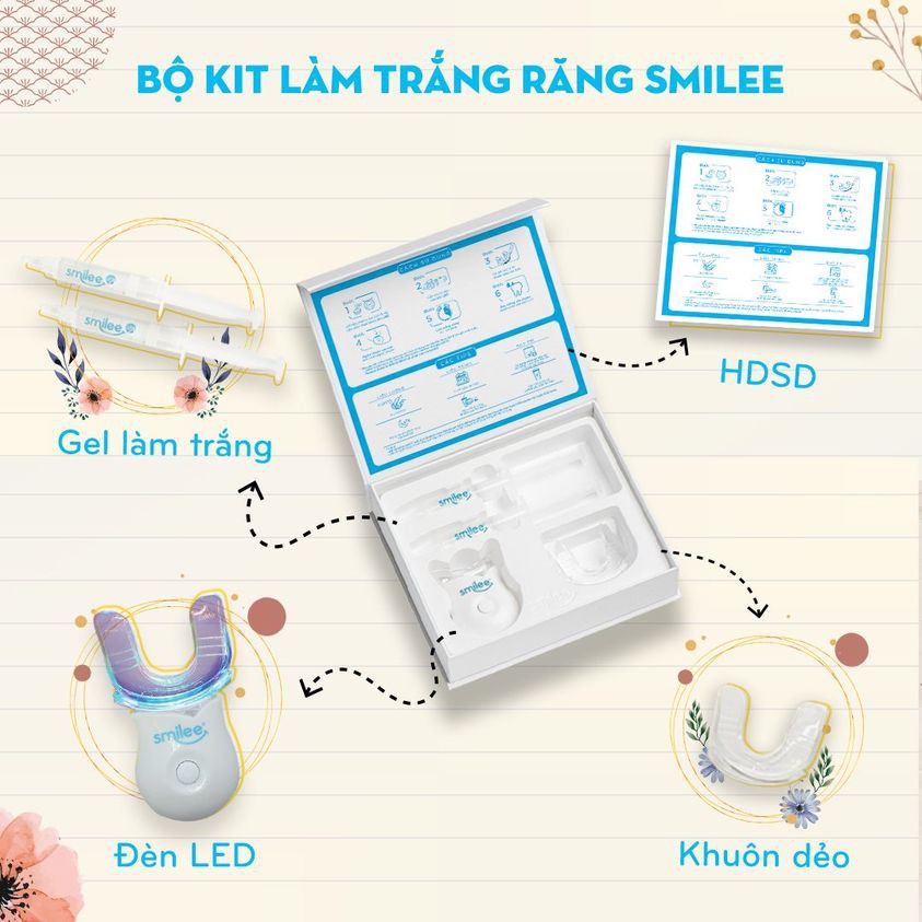 [Full Combo + Quà +⚡25%] Bộ kit tẩy trắng răng tại nhà Smilee - Made in USA, ISO 22716 - 2007 | Smilee Max