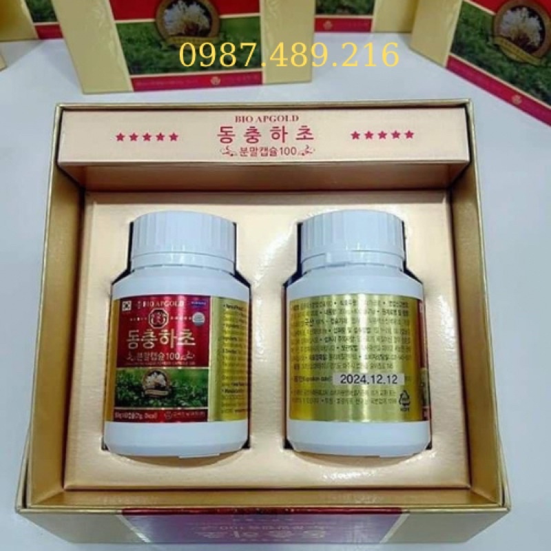 Viên đông trùng hạ thảo Bio Hàn Quốc Hộp 2 lọ 120 viên