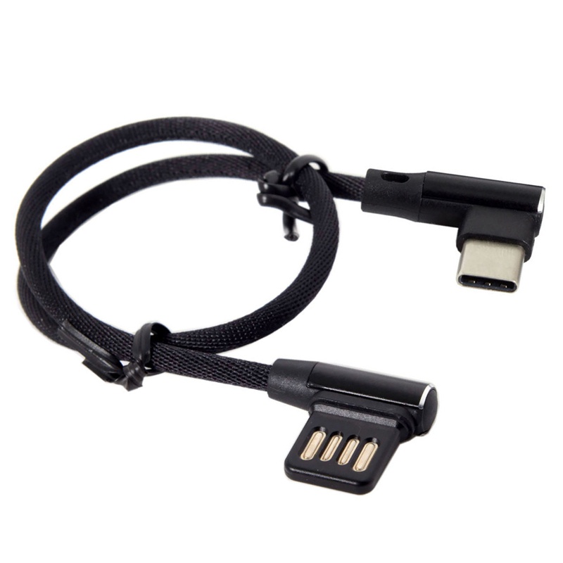 Usb-c 3.1 Loại C sang trái phải Cáp dữ liệu Usb 2.0 góc 90 độ có tay áo cho máy tính bảng và điện thoại 15Cm