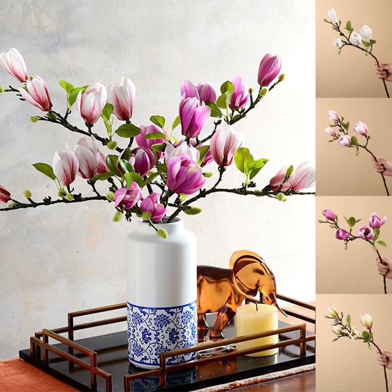Nhánh Hoa Mộc Lan Nhân Tạo Dùng Trang Trí Tiệc Cưới/Nhà Ở/Văn Phòng