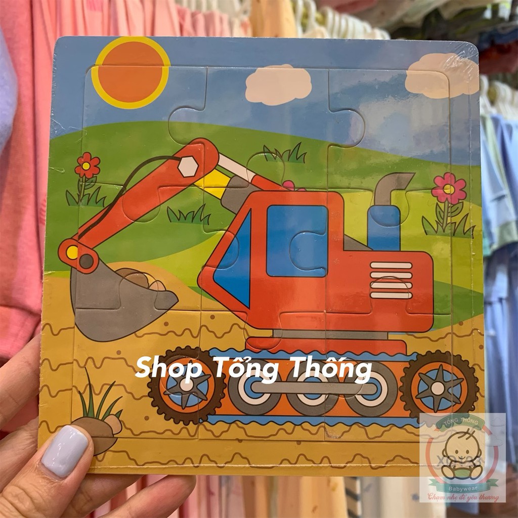 [SIÊU RẺ] Đồ chơi Ghép hình puzzle tranh ghép gỗ an toàn 9 mảnh xếp hình con vật, phương tiện cho bé trai bé gái