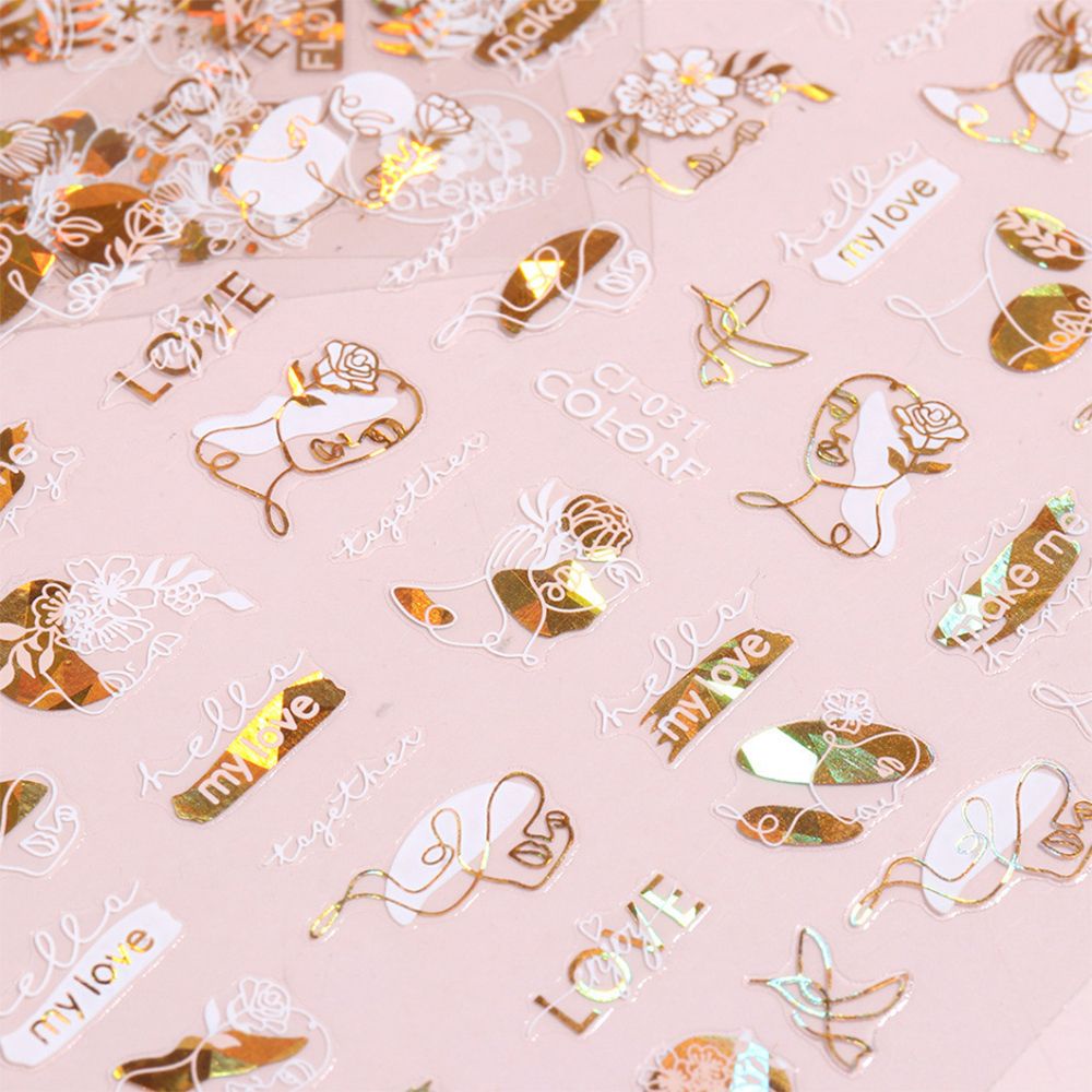 [Hàng mới về] Miếng dán trang trí móng tay hình hoa lá 3d màu sáng lấp lánh