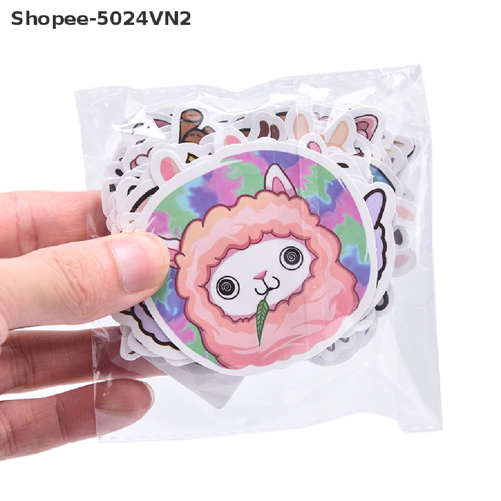 Set 50 Miếng Dán Hình Lạc Đà Alpaca Trang Trí Đa Ứng Dụng