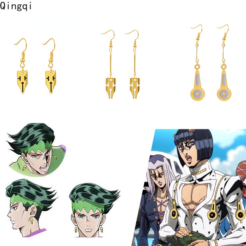 Hoa tai Miss Zoe màu vàng kim phong cách Jojo Bizarre Adventure Rohan Kishibe thời trang dành cho nữ