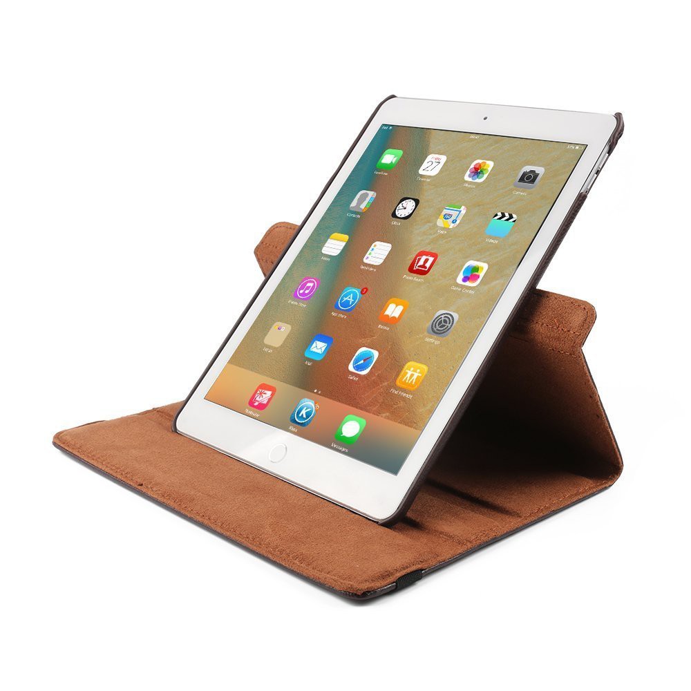 Bao da iPad New 2017 9.7 inch xoay 360 độ hàng nhập khẩu - màu nâu | BigBuy360 - bigbuy360.vn