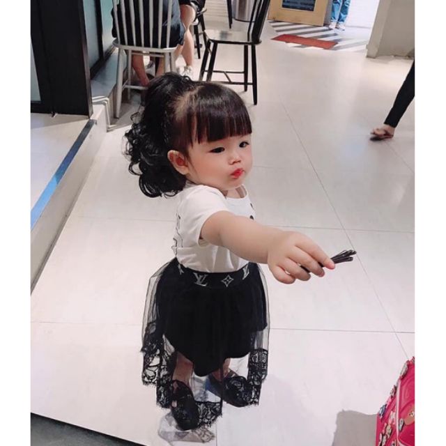Tóc giả ngoặm cho bé gái, ngoặm xoăn ngắn kute cho bé đi chơi mã N036