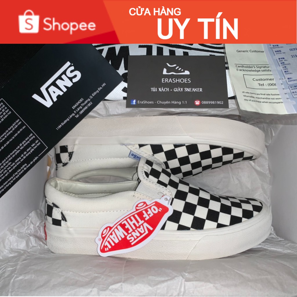 Giày Vans vault caro (Checkerboard Slip On) Bản SlÊU CẤP Nam/Nữ (Chụp tại Shop)