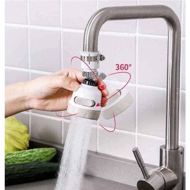 Đầu vòi nối rửa chén bát tăng áp 3 chế độ phun xoay 360 độ