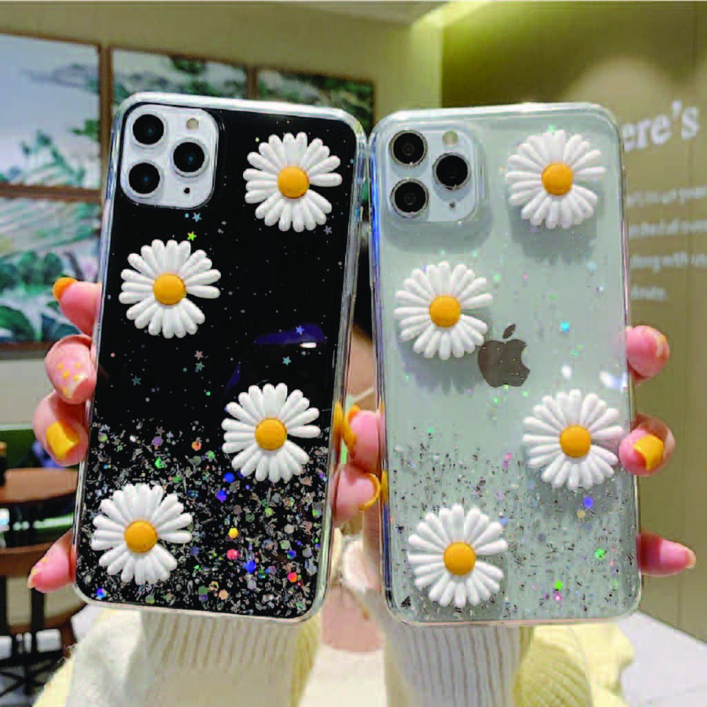 Ốp Lưng Ip ⚡ Ốp Lưng Điện Thoại Ip Full Size Hoa Daisy Lấp Lánh - MOBILE89