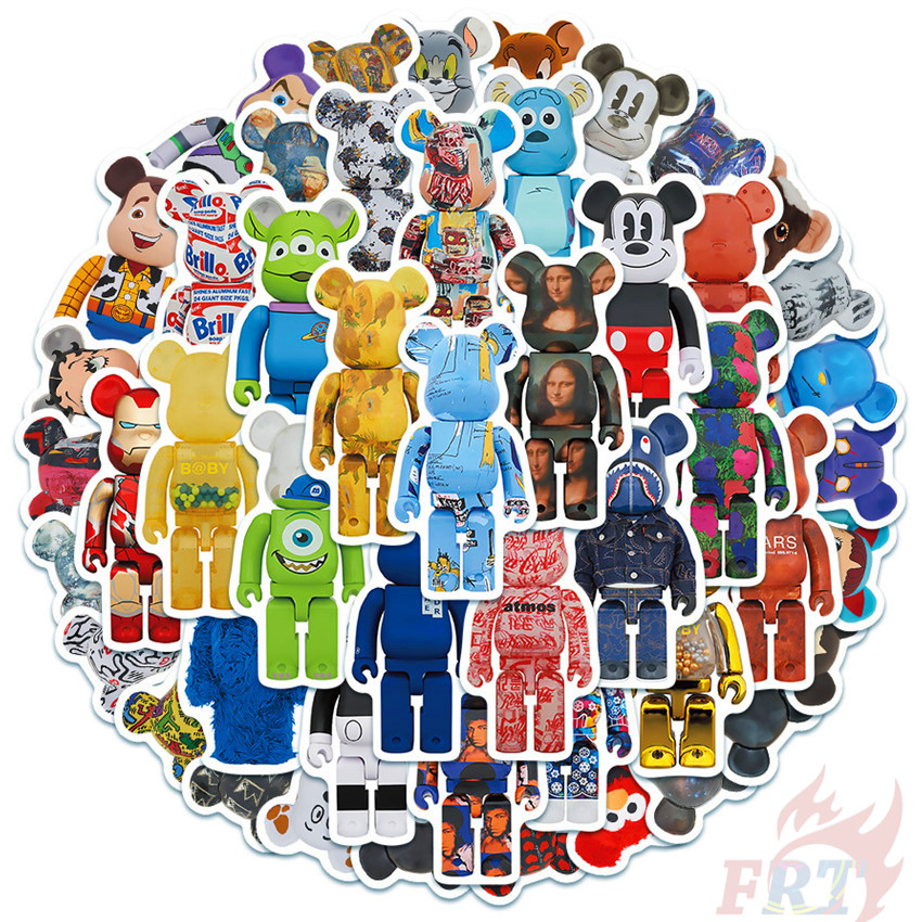 ❉ Bearbrick Series 01 - Cartoon Character Cosplay Stickers ❉ 50Pcs/Set DIY Fashion Mixed Waterproof Doodle Decals Stickers