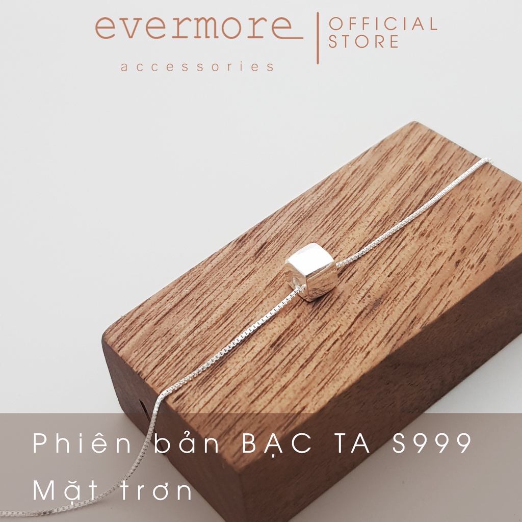 Dây chuyền bạc EVERMORE, vòng cổ bạc hình vuông nhỏ lập phương minimalist, thanh lịch EVERMORE - D024