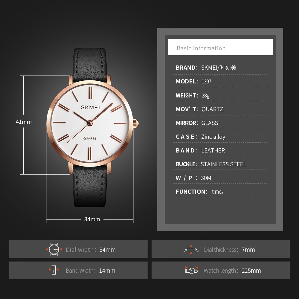Đồng hồ nữ SKMEI chính hãng 1397 thời trang cao cấp | BigBuy360 - bigbuy360.vn