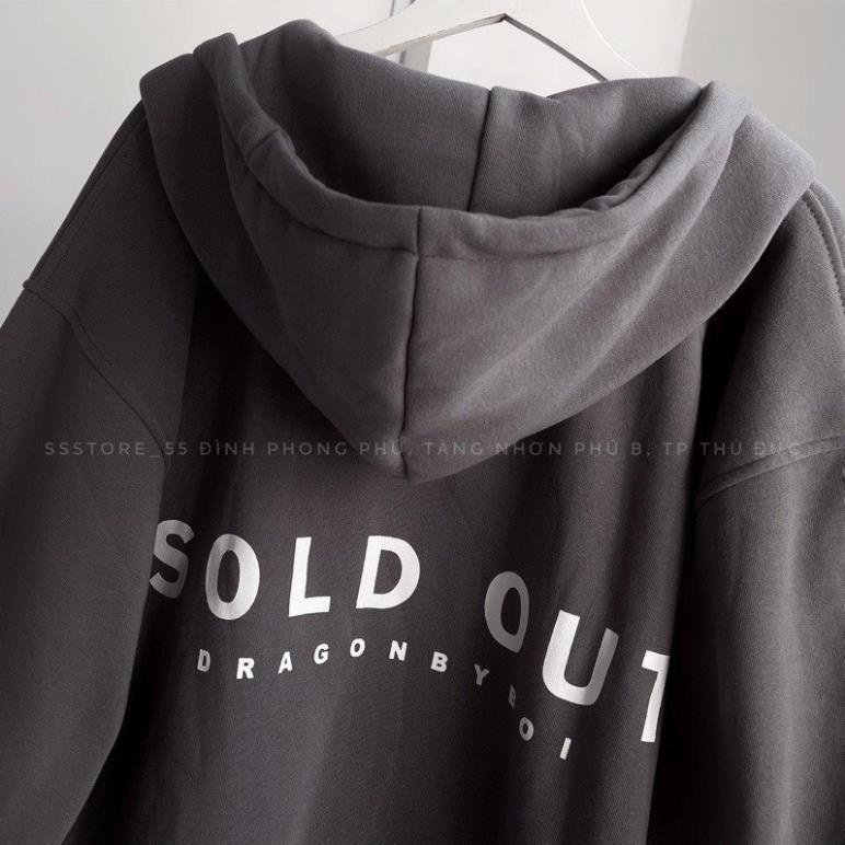 Áo Khoác Nỉ Cổ Bẻ Dáng Rộng Nam Nữ Dragon Sold Out Tay Bồng Unisex Form To Dày Đẹp Hàn Quốc Ulzzang