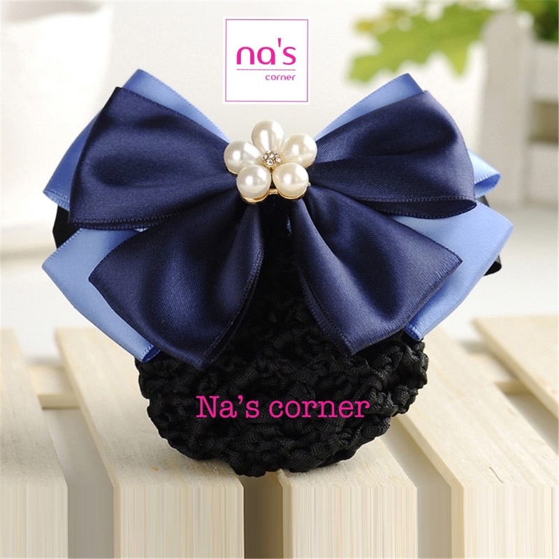 Kẹp lưới bới tóc búi tóc hoạ tiết cao cấp (3)