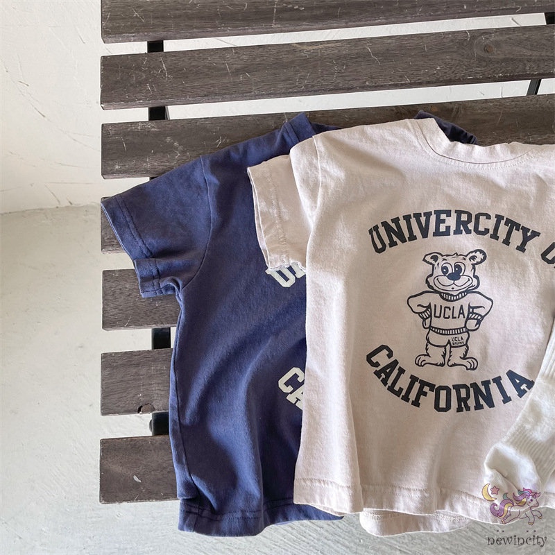 Áo Thun Cộc Tay In Hình Hoạt Hình Cho Bé