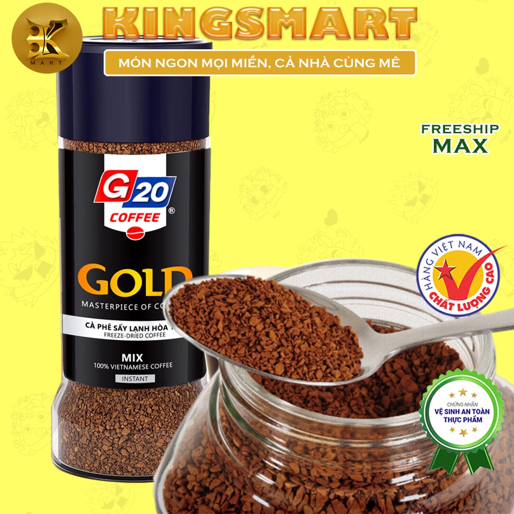 Cà Phê Sấy Lạnh Tinh Thể Nguyên Chất GOLD Hũ 120G Thương Hiệu G20 COFFEE - THIÊN SA