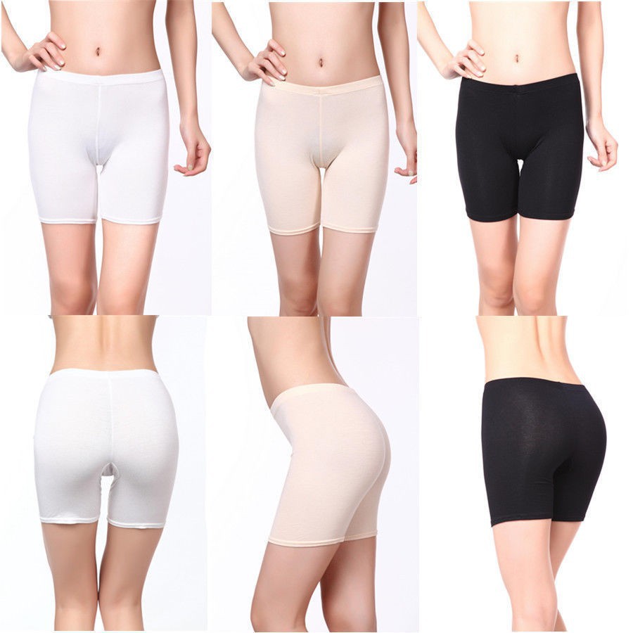 Quần Short Mặc Trong Váy Chất Liệu Cotton Lụa Lạnh Mềm Mại Thoáng Khí Thời Trang Mùa Hè Cho Nữ