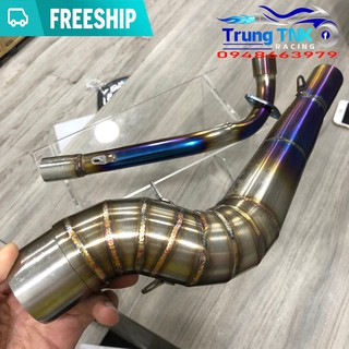 Cổ pô titan 2 khúc gắn wave sirius.