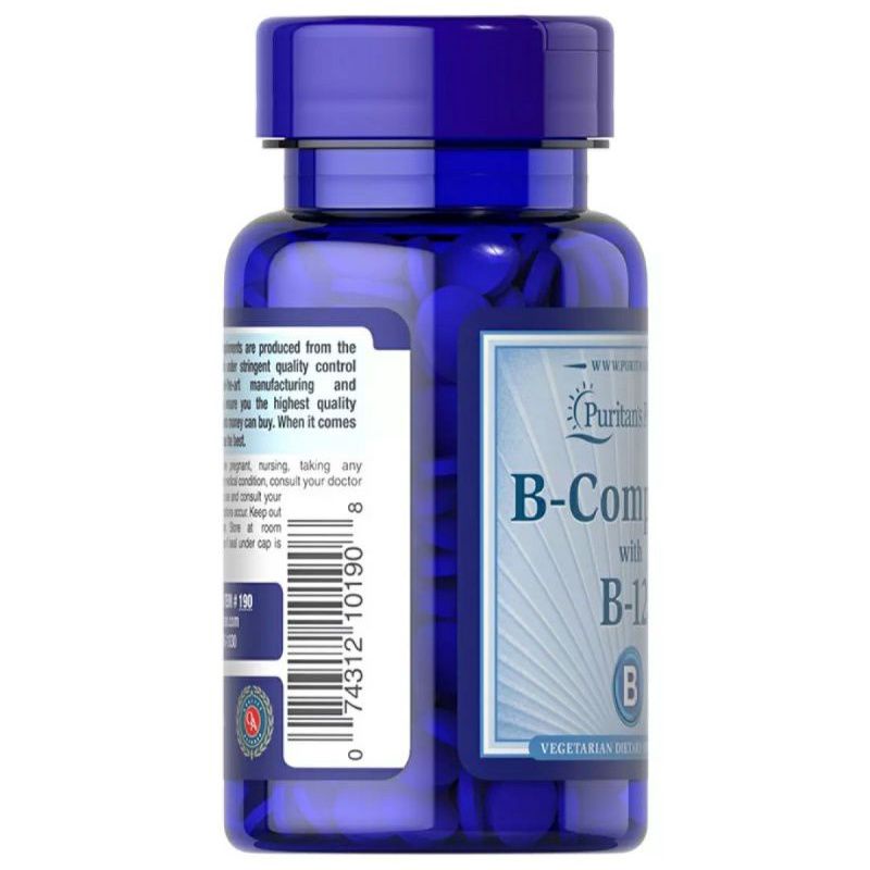 Viên Uống bổ máu, tăng cường sức khoẻ B-Complex with B-12 Puritan Pride