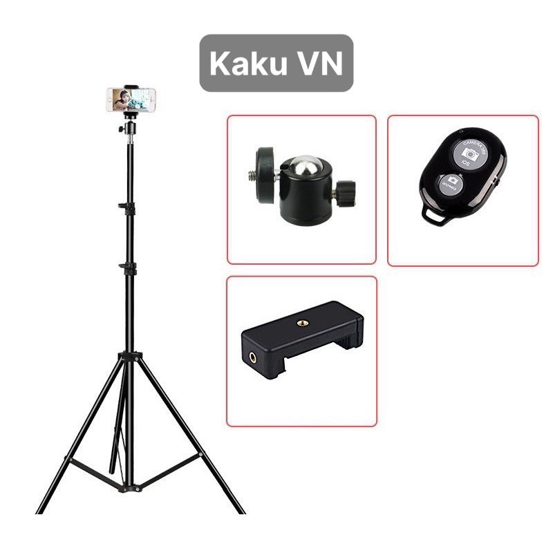 Giá đỡ điện thoại 3 chân tripod livestream kiêm đỡ điện thoại bằng sắt dài 2m1 - Chân đèn 8806 nhập khẩu