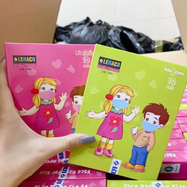 Mặt nạ lehaco 3D mask for Kids cho bé đi học, 10 cái