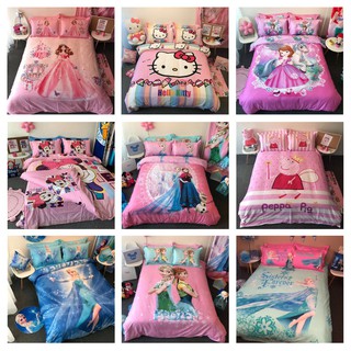[GIÁ SỐC] Bộ chăn ga Cotton Living công chúa Disney Elsa Frozen, Sofia, Ariel, Barbie, Mickey, Hello Kitty, Peppa pig