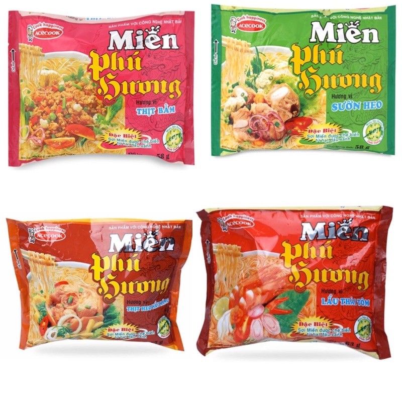 Miến Phú Hương vị thịt bằm/vị Gà/Sườn heo/Thịt heo nấu măng gói 58g | BigBuy360 - bigbuy360.vn