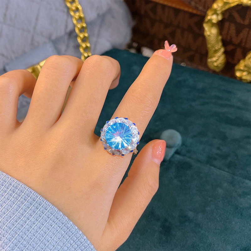 Nhẫn bạc 925 đính đá zircon hình hoa thời trang cho nữ