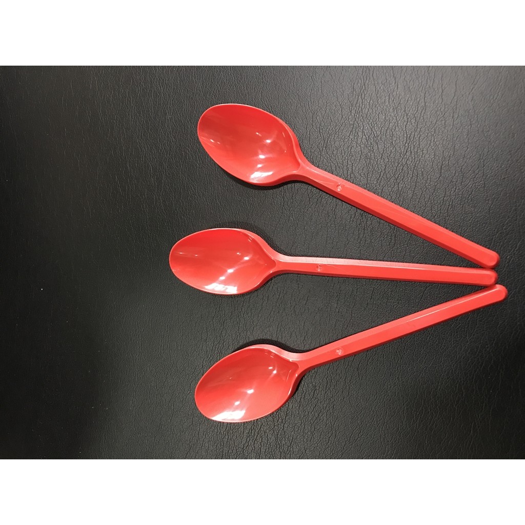 50 muỗng nhựa PP chất lượng cao trắng / đỏ / xanh lá / đen / trong suốt Uy Kiệt / Thuân Lợi Plastic spoon
