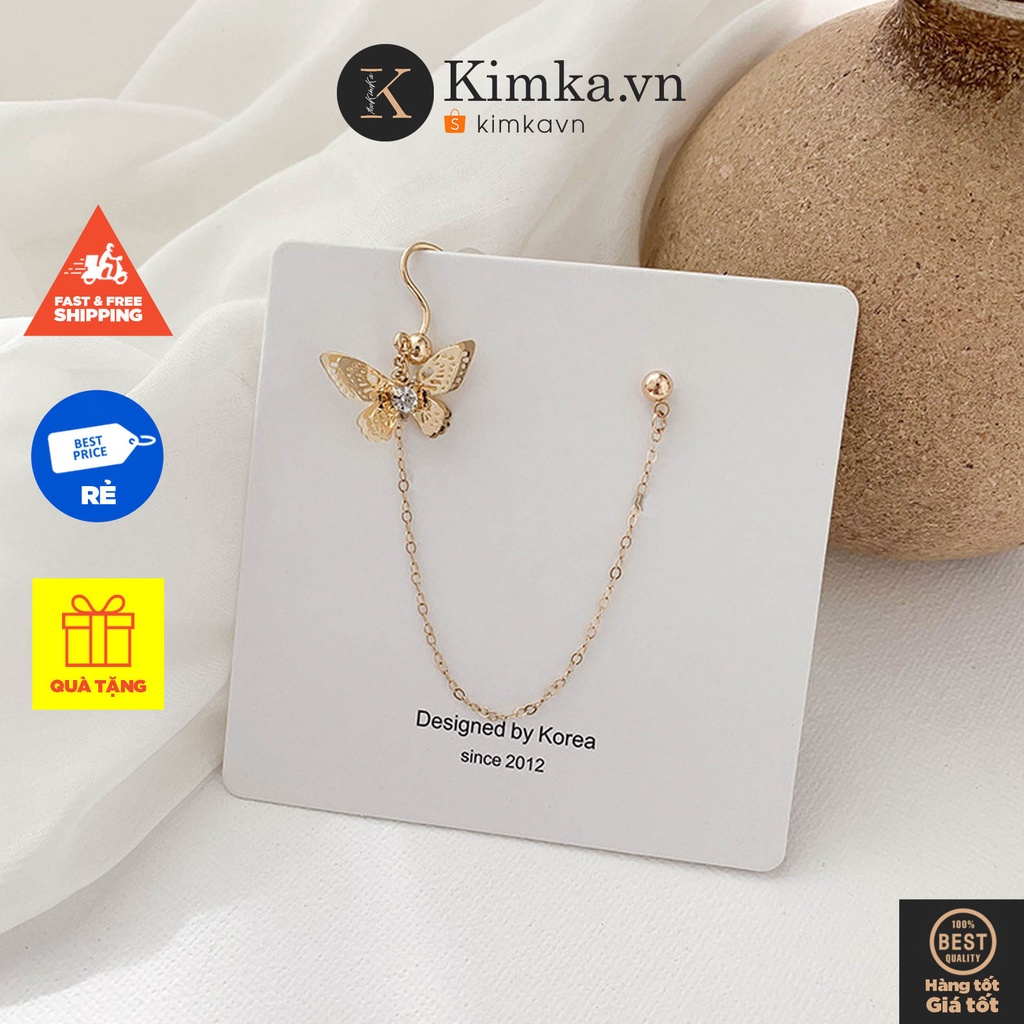(0440) Khuyên Tai Kẹp Vành Tai Tua Rua 🦋 Vàng Đá Sang Trọng