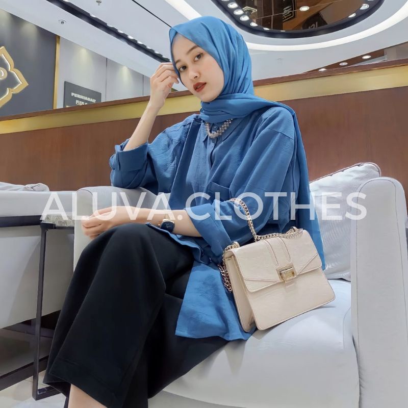 Aluva.clothes- YUKI OVERSIZE | Áo Sơ Mi Vải Lanh Cao Cấp | Quần Áo Nữ