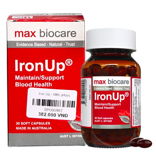 Iron Up – Hỗ trợ bổ sung sắt, bổ máu và hỗ trợ duy trì lượng máu bình thường (Lọ 30 viên)