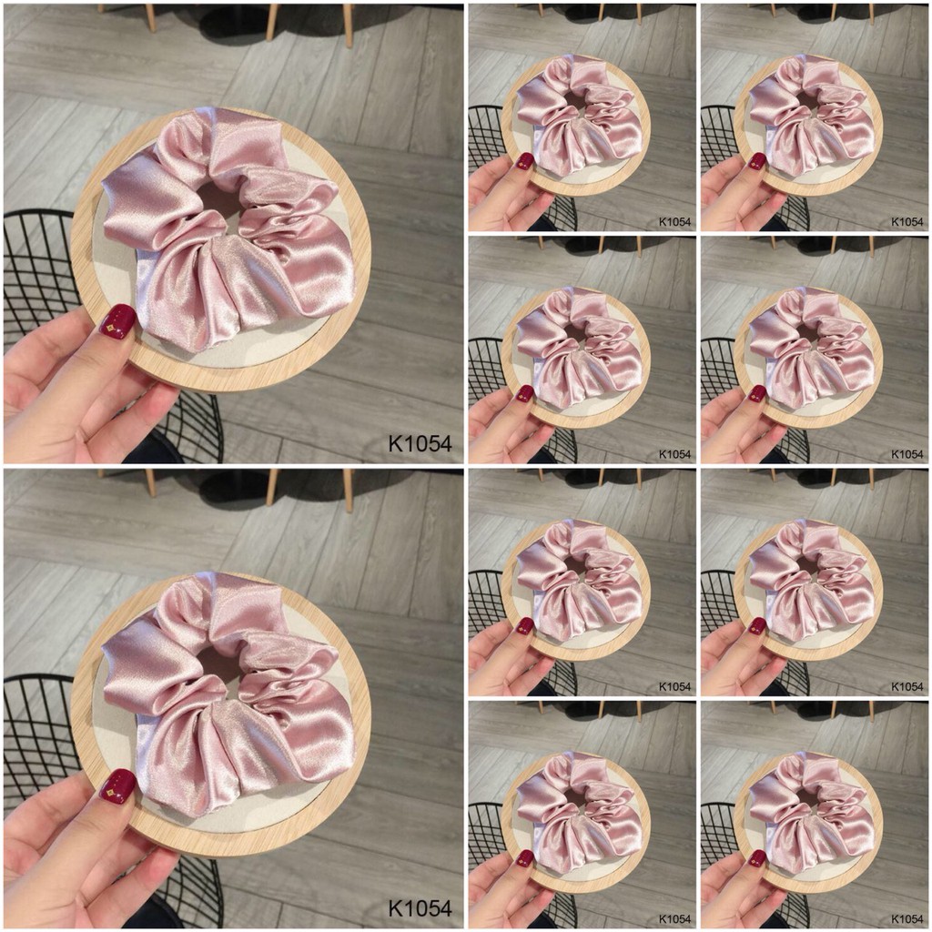 Combo 10 Scrunchies SIÊU BỰ màu hồng, dây buộc tóc Orin