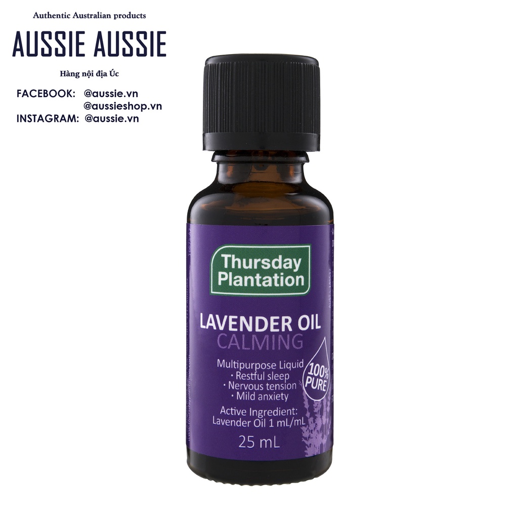 Tinh dầu oải hương Úc nguyên chất 100% Thursday Plantation Lavender Oil 25ml 50ml aussie.vn