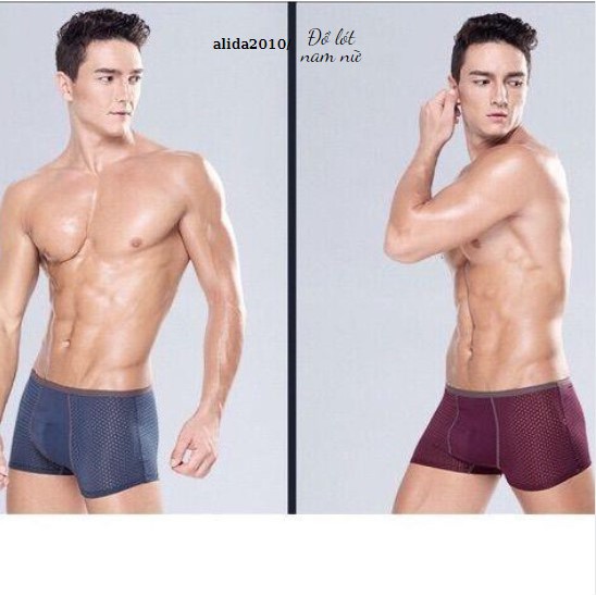 Hộp 4 quần lót nam kiểu Men's,sịp đùi nam boxer lỗ lưới thông hơi .