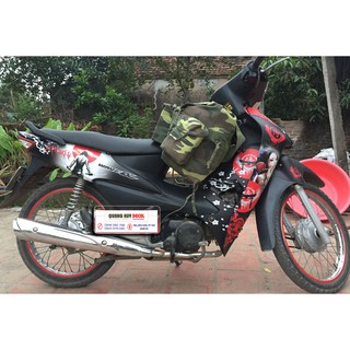 Tem trùm wave samurai đỏ đen alpha 100, độ phủ bộ team decal cho xe máy rẻ đẹp (dán đời 2006-2016)