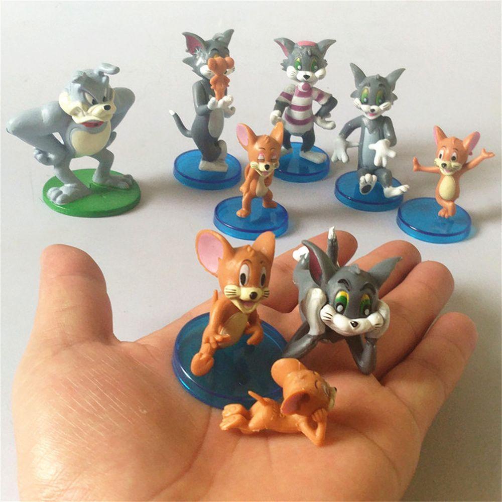 Mô Hình Nhân Vật Tom &amp; Jerry Bằng PVC Dễ Thương Dùng Trang Trí Bánh Kem