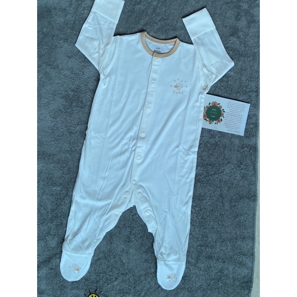 NOUS CHÍNH HÃNG - BODYSUIT HÌNH CỪU NEWBORN - BODYSUIT TRẮNG NEWBORN