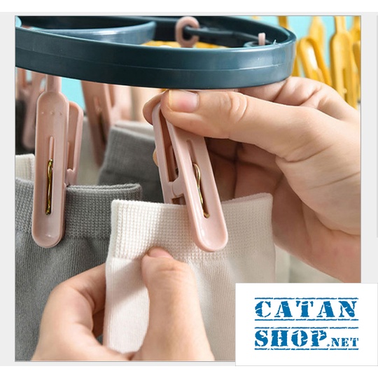Bộ 12 kẹp treo Vớ xoay 360 độ đa năng, Móc phơi đồ lót, quần áo siêu tiện dụng–GD519-MTVo-Ovan