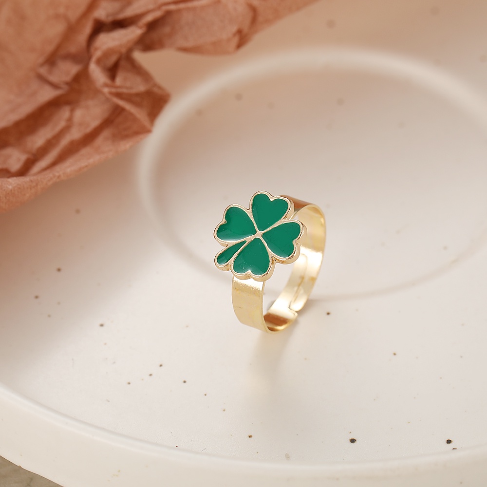 Nhẫn Smileday hình hoa tulip bằng hợp kim tráng men thời trang cho nữ