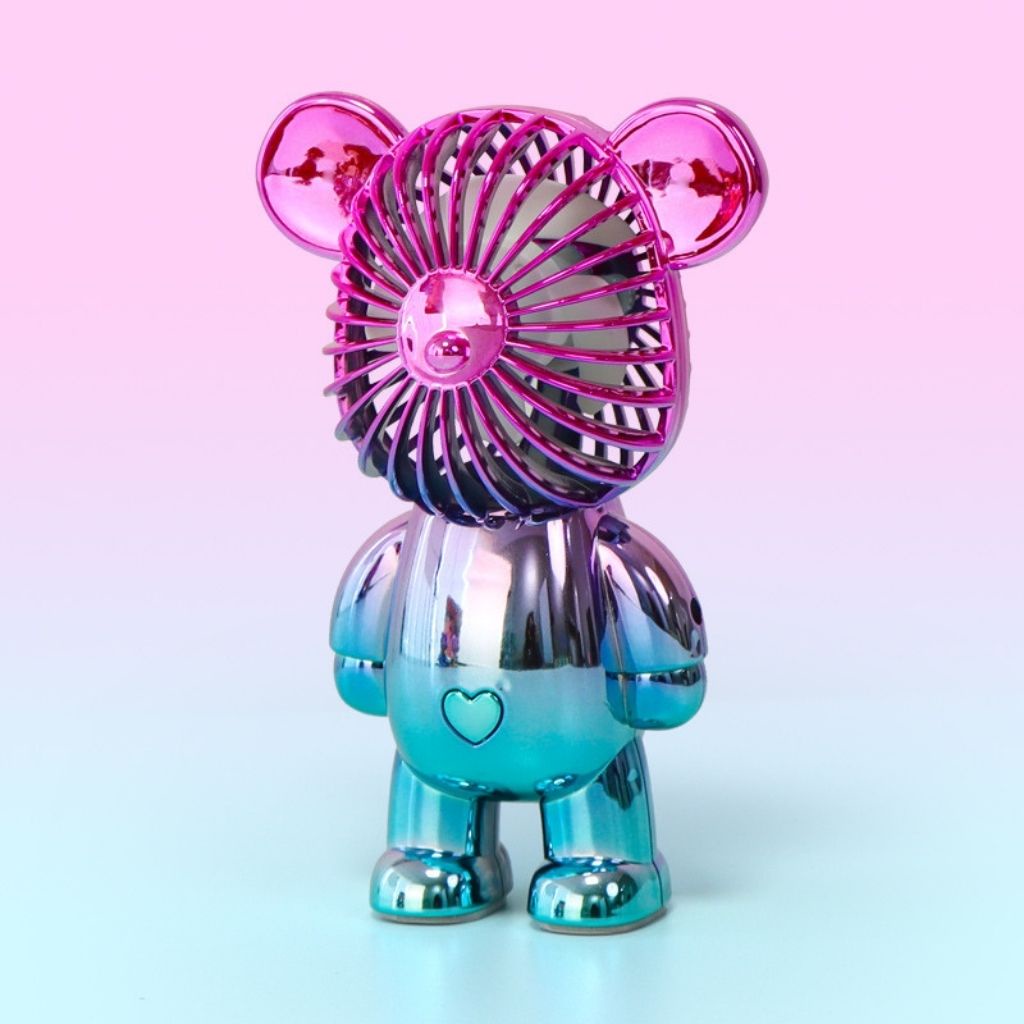 Quạt Mini Cầm Tay Gấu Bearbrick, Quạt Tích Điện Mini Để Bàn Decor Siêu Dễ Thương Có Sạc USB Bongshop_36