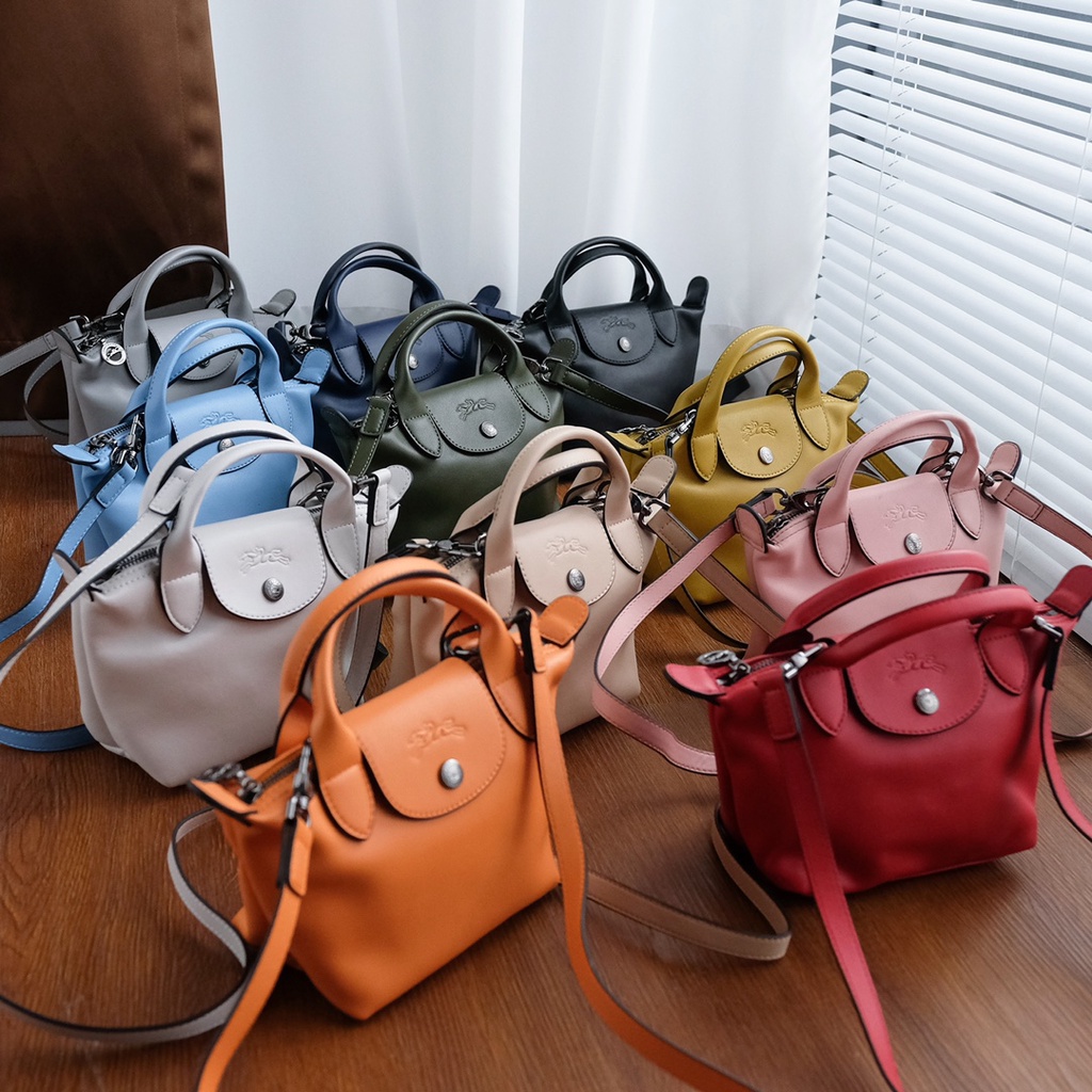Longchamp Le Pliage Cuir Túi Đeo Chéo Da Cừu Nhỏ Xinh Thời Trang