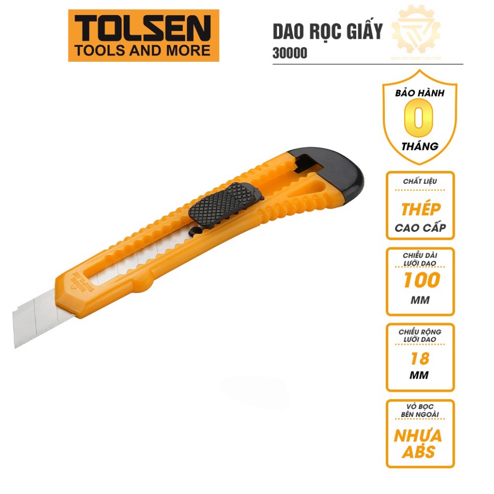 Dao rọc giấy 18mm 100mm TOLSEN Snap-off Blade Knife 30000