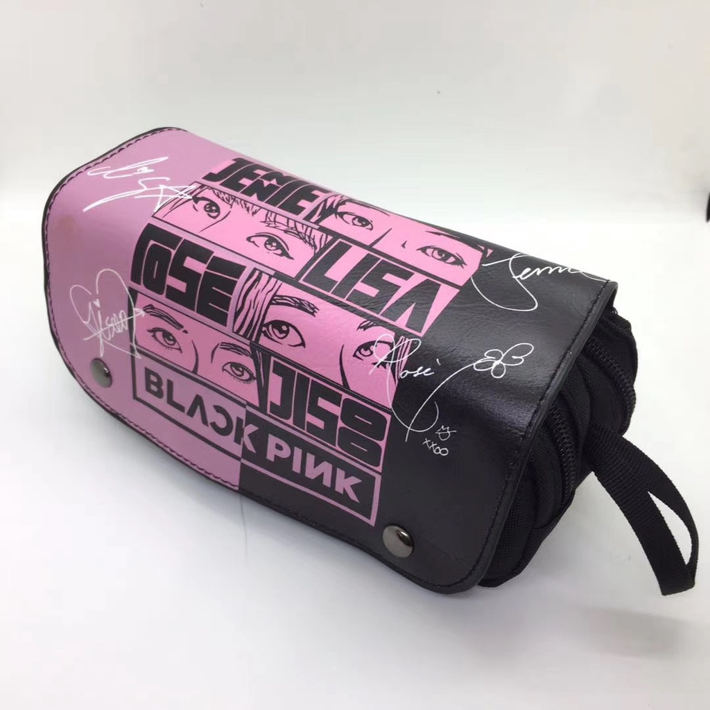 Túi Đựng Bút Bằng Vải Canvas Cỡ Lớn In Hình Blackpink Dễ Thương