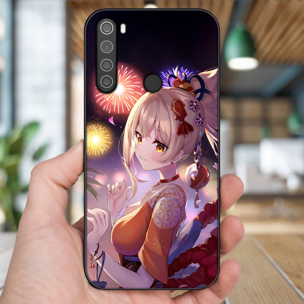 Ốp lưng Xiaomi Redmi Note 8 viền đen in hình Yoimiya Genshin Impact