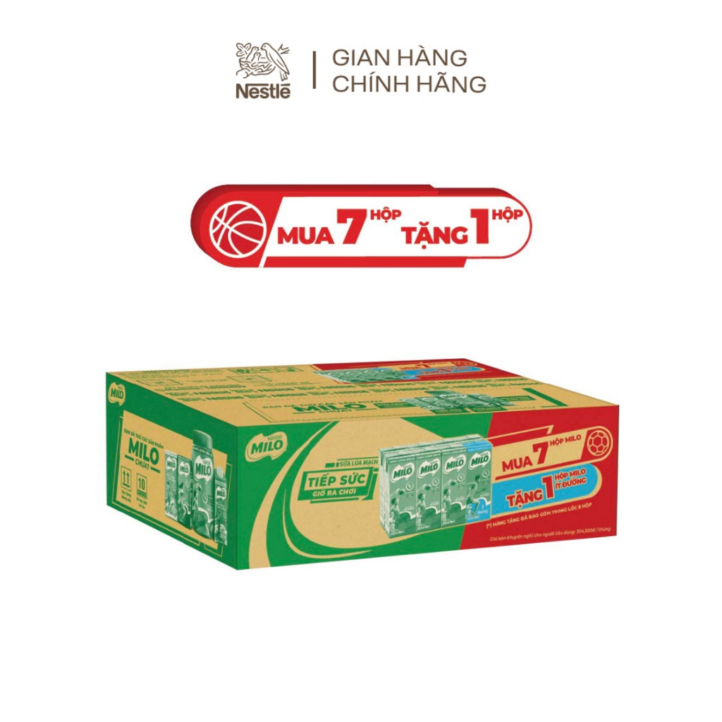Thùng 48 hộp sữa lúa mạch Nestlé MILO 180ml/hộp