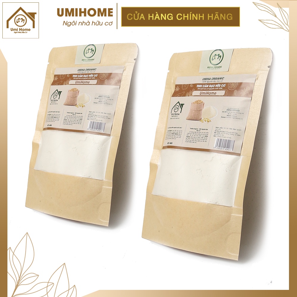 Tinh Cám Gạo đắp mặt hữu cơ UMIHOME nguyên chất 40g tắm trắng body và tẩy tế bào chết hiệu quả