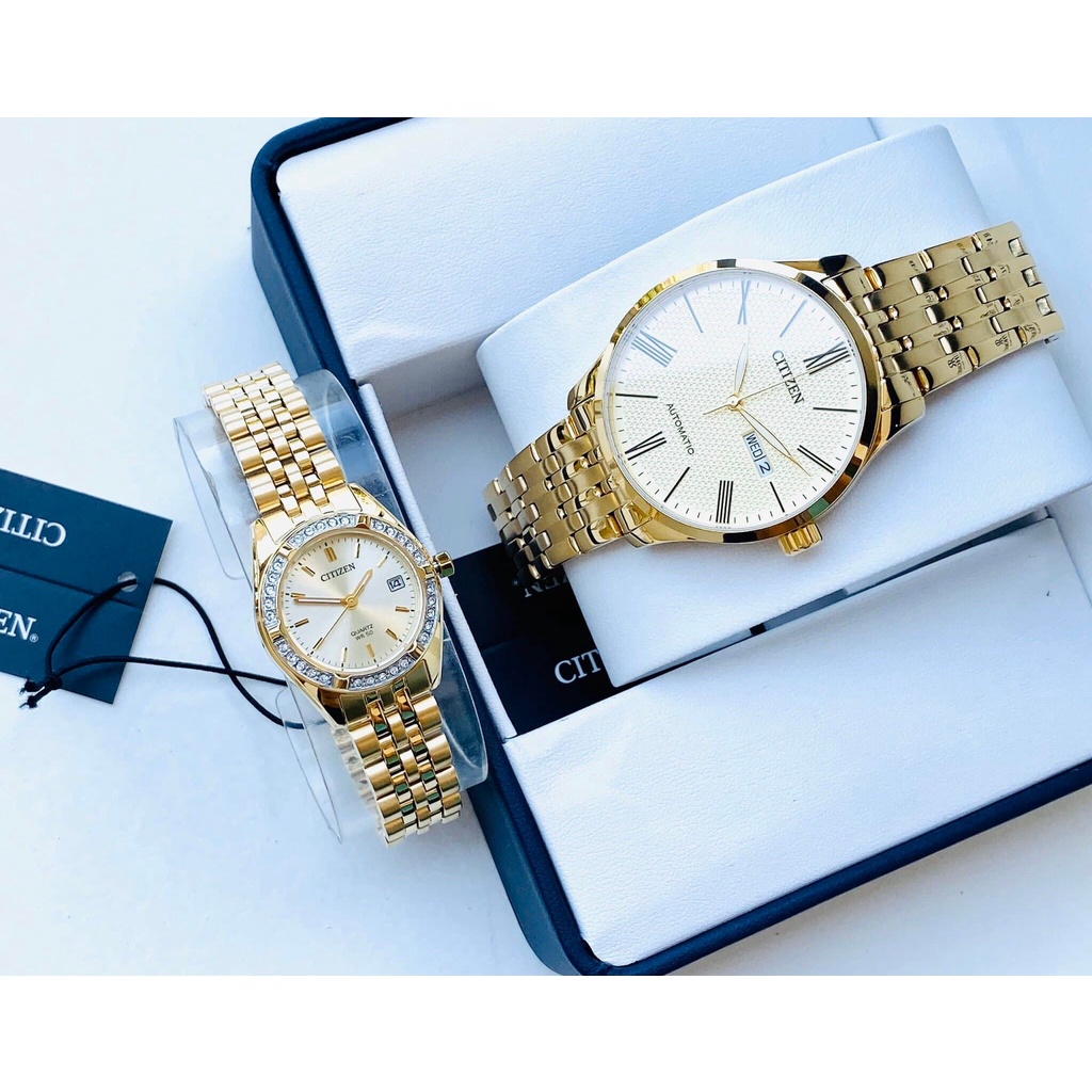 Đồng Hồ Cặp CITIZEN NH8352-53P - EU6062-50P Chính Hãng Tặng Dây Da Cao Cấp