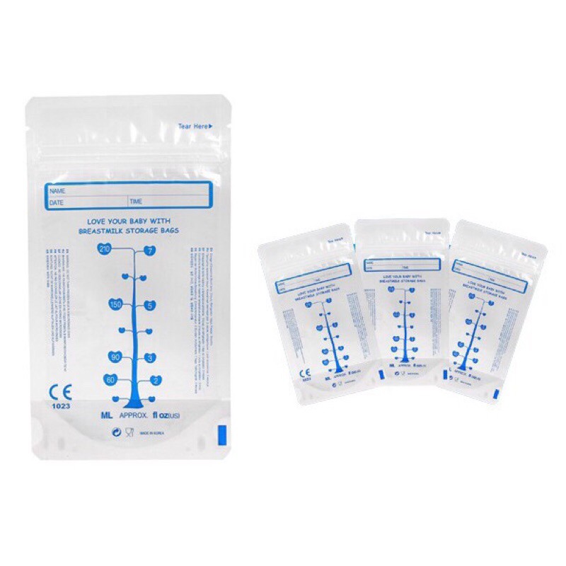 Túi trữ sữa Unimom Compact 210ml ( Hộp 10 túi ) / [ Tặng kèm bút ghi chú ]